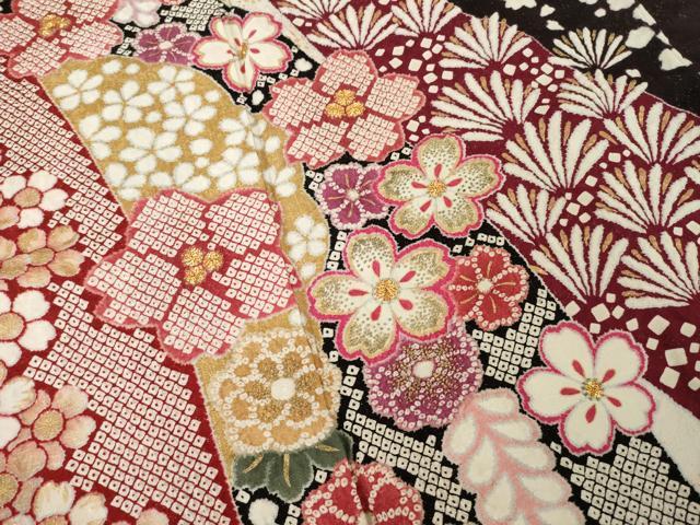 平和屋着物●豪華振袖・長襦袢(無双仕立て)セット 駒刺繍 絞り 中国三大刺繍 相良刺繍 舞花文 銀通し地 正絹 逸品 AABG2661ck