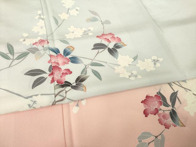 平和屋着物●訪問着 友禅 枝花文 暈し染め 正絹 逸品 AABG2680ck