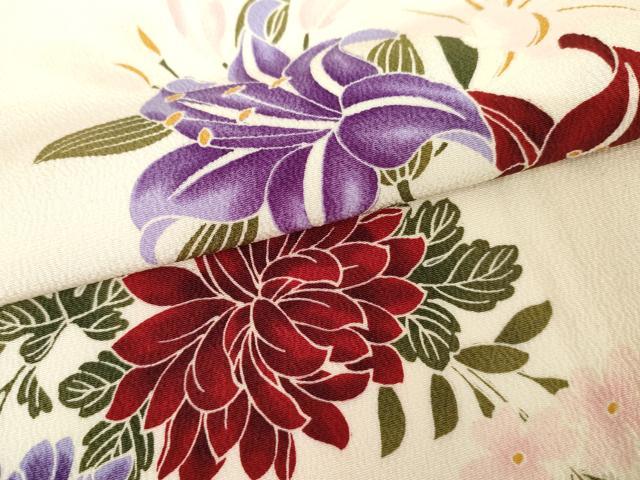 平和屋着物●豪華振袖 草花文 やまと誂製 正絹 逸品 AABG2696cs
