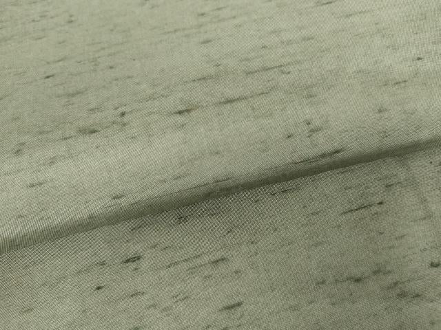 平和屋着物●:石川県指定無形文化財 牛首紬 白山工房 手織り 色無地 青白橡色 証紙付き 正絹 逸品 AABG2710cs