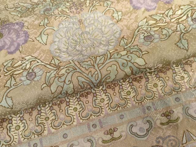 平和屋着物●訪問着 お召地 洋花文 正絹 逸品 AABG2714cs