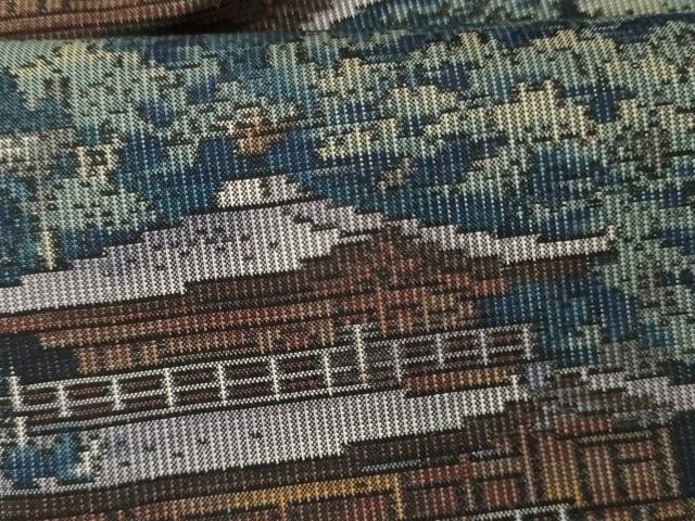平和屋着物●本場大島紬 泥染め カタス7マルキ 総絣 風景文 くぼた謹製 優粋 証紙付き 正絹 逸品 AABG2718cs