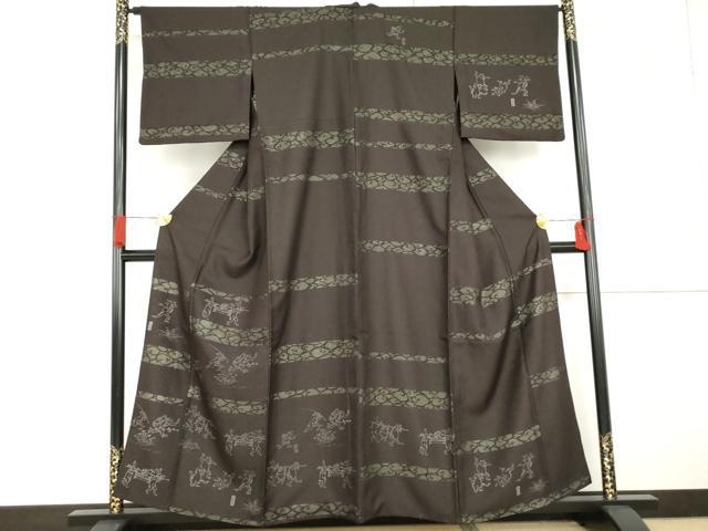 平和屋着物●訪問着 すかし織 鳥獣戯画 正絹 逸品 AABG2720cs