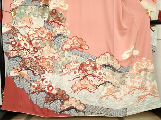 平和屋着物●豪華振袖 立波吉祥松文 暈し染め 金銀彩 正絹 逸品 AABG2733cs