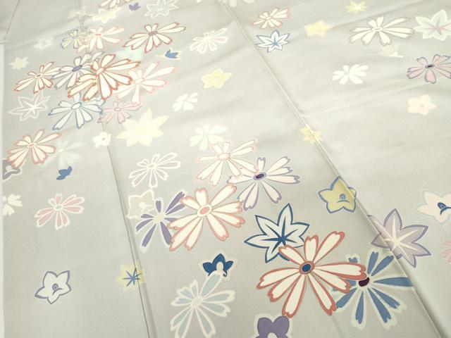 平和屋着物●訪問着 友禅 駒刺繍 舞花文 金彩 正絹 逸品 AABG2742cs