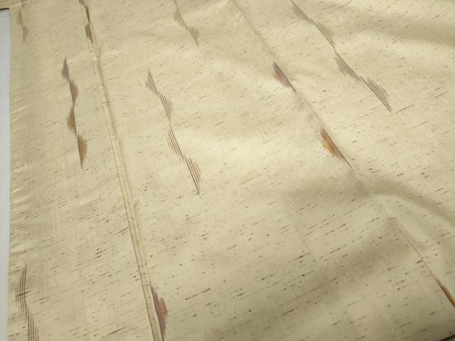 平和屋着物●ぜんまい紬 幾何学文様 正絹 逸品 AABG2756cs