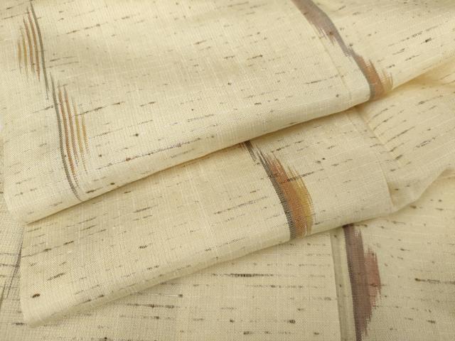 平和屋着物●ぜんまい紬 幾何学文様 正絹 逸品 AABG2756cs