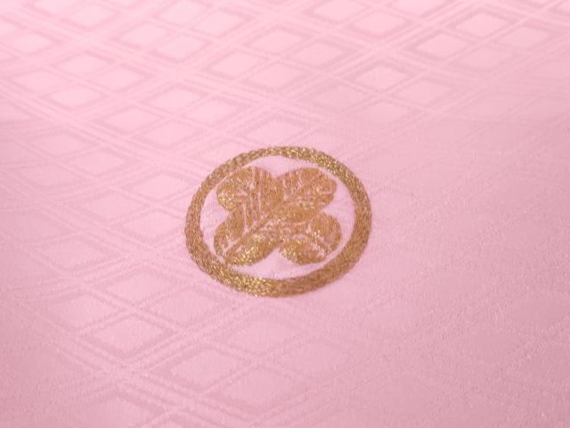 平和屋着物●男性 色紋付・羽織セット 菱地紋 色無地 桃花色 キングサイズ 洗える着物 AABG2765cs