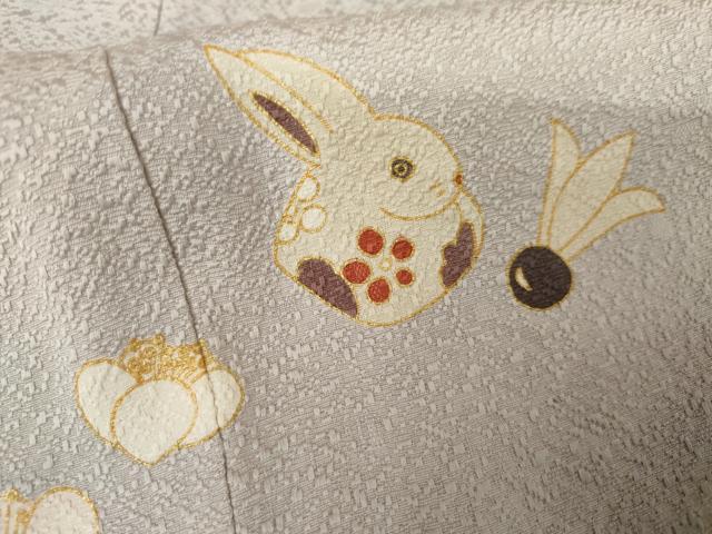 平和屋着物●訪問着 駒刺繍 雪輪玩具文 暈し染め 金彩 正絹 逸品 AABG2771cs