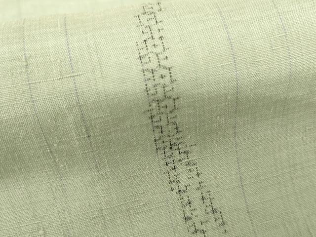 平和屋着物●結城紬 80亀甲 飛び亀甲 よろけ縞 柳鼠色 正絹 逸品 AABG2774cs