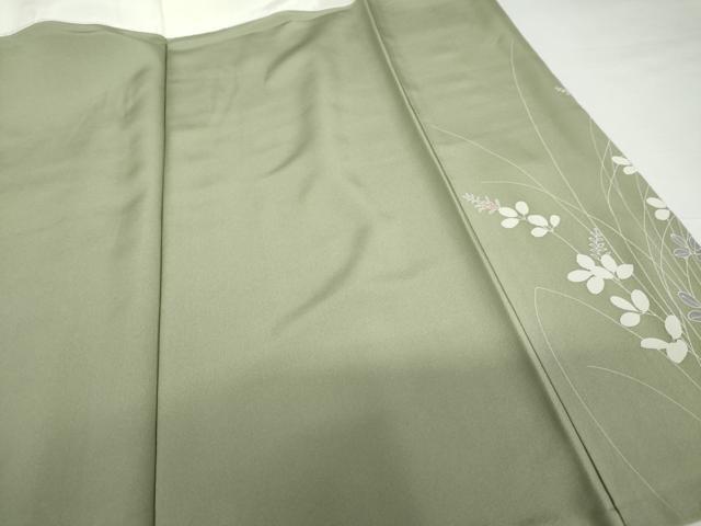 平和屋着物●訪問着 友禅 駒刺繍 枝花船文 金彩 正絹 逸品 AABG2794cs