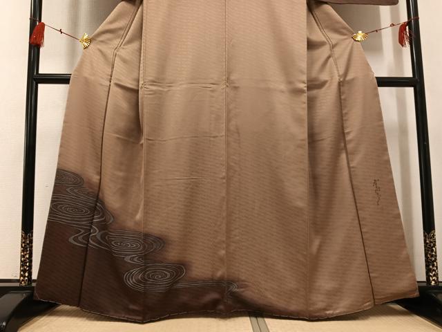 平和屋着物●染色作家 斉藤三才 訪問着 流水文 暈し染め 正絹 逸品 未使用 AABG2827ph