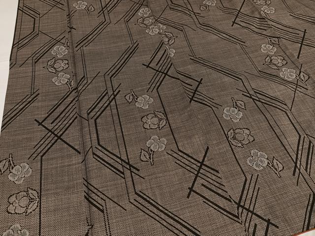 平和屋着物●本場大島紬 古代染色純泥染め 一元7マルキ 枝花文 宮山松雄作 証紙付き 正絹 逸品 AABG2836ph