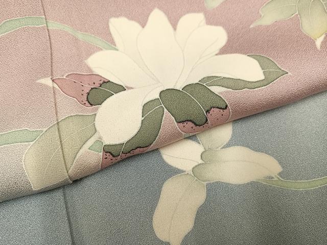 平和屋着物●訪問着 友禅 作家物 花鳥文 暈し染め 正絹 逸品 AABG2837ph