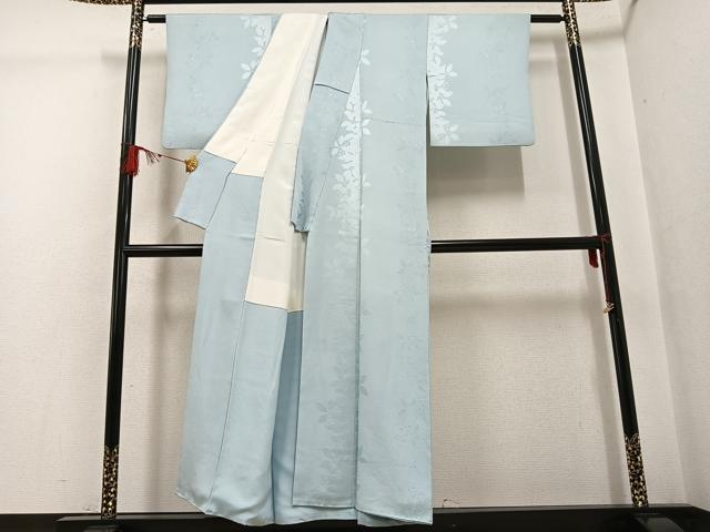 平和屋着物●上質な色無地 南天地紋 蕎麦切色 正絹 逸品 AABG2846ph