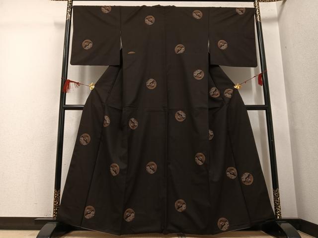 平和屋着物●本場大島紬 カタス9マルキ 地空き 月兎 正絹 逸品 AABG2849ph