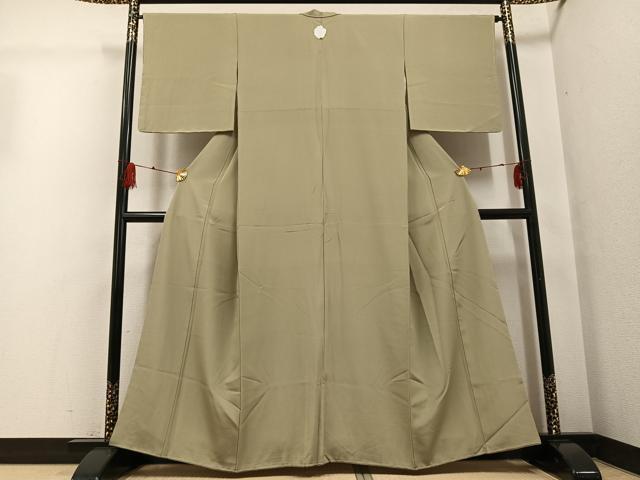 平和屋着物●上質な色無地 利休茶色 正絹 逸品 未使用 AABG2850ph