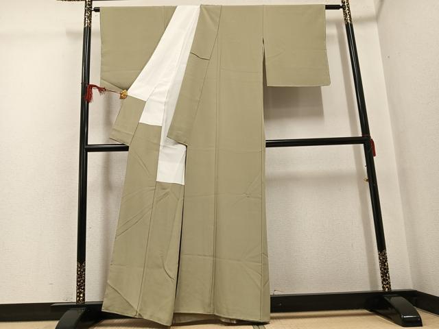 平和屋着物●上質な色無地 利休茶色 正絹 逸品 未使用 AABG2850ph
