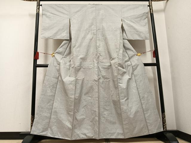 平和屋着物●本場大島紬 白大島 一元絣 舞葉文 正絹 逸品 AABG2854ph