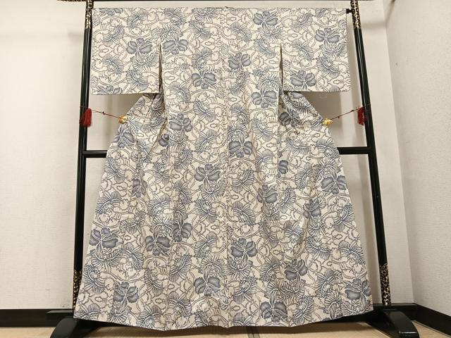 平和屋着物●本場大島紬 一元7マルキ 総絣 草花文 正絹 逸品 AABG2855ph