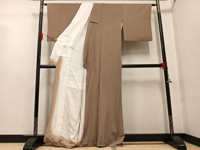平和屋着物●伝統工芸士 保科土山 小紋 霞文 正絹 逸品 AABG2858ph