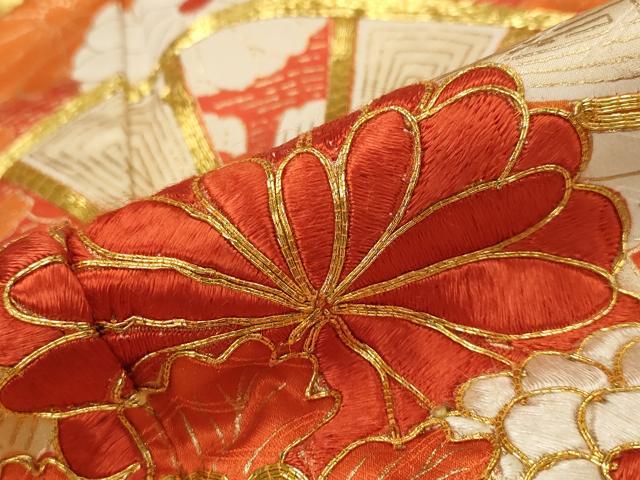 平和屋着物■豪華振袖 駒刺繍 流水花文 金彩 正絹 逸品 AABG2886st