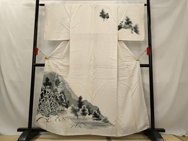 平和屋着物■訪問着 遠山風景文 正絹 逸品 AABG2889st