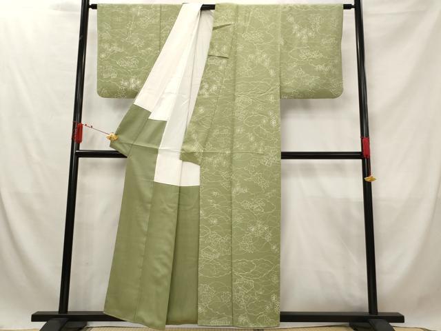 平和屋着物■上質な小紋 ろうけつ染め 風景花文 正絹 逸品 AABG2892st