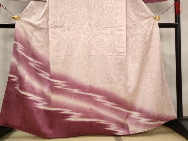 平和屋着物■訪問着 笹松地紋 暈し染め 正絹 逸品 AABG2893st