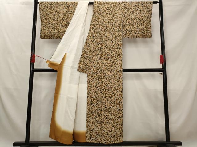 平和屋着物■上質な小紋 花蝶文 正絹 逸品 AABG2894st