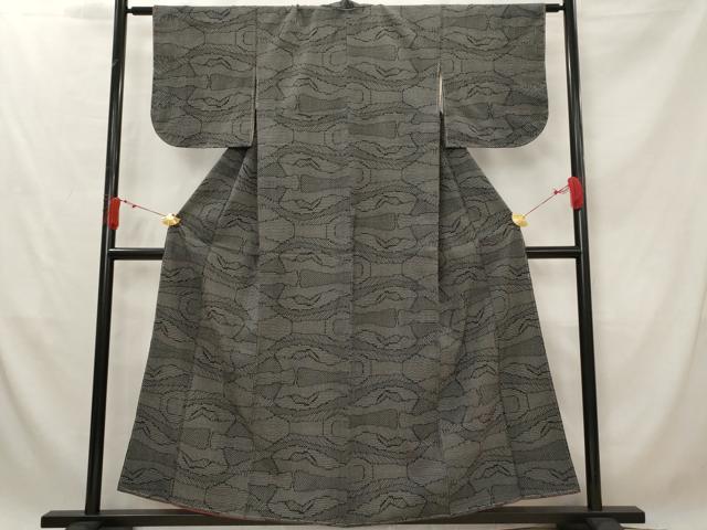 平和屋着物■上質な小紋 幾何学文様 正絹 逸品 AABG2899st