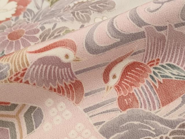 平和屋着物■訪問着 流水花鳥文 暈し染め 金彩 正絹 逸品 AABG2909st