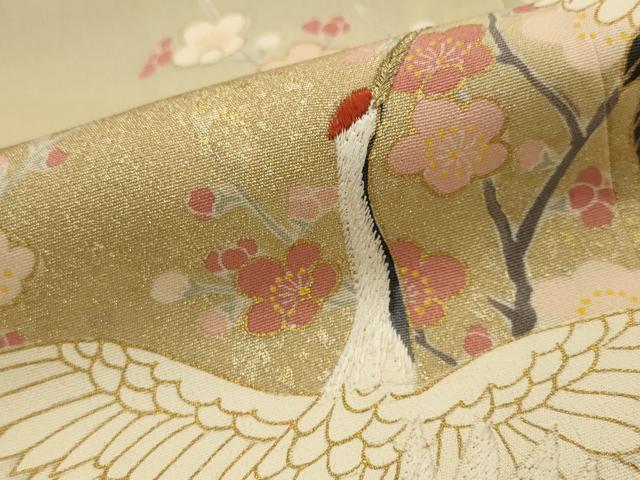 平和屋着物■豪華色留袖 泰常 刺繍 遠山飛鶴花松文 暈し染め 金糸 金彩 正絹 逸品 AABG2913st