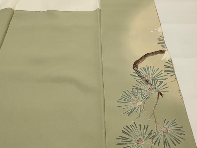 平和屋着物■豪華色留袖 泰常 刺繍 遠山飛鶴花松文 暈し染め 金糸 金彩 正絹 逸品 AABG2913st