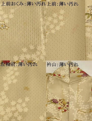 平和屋着物■上質な小紋 雲取り花文 金彩 正絹 逸品 AABG2917st