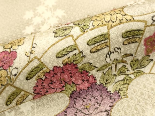 平和屋着物■上質な小紋 雲取り花文 金彩 正絹 逸品 AABG2917st