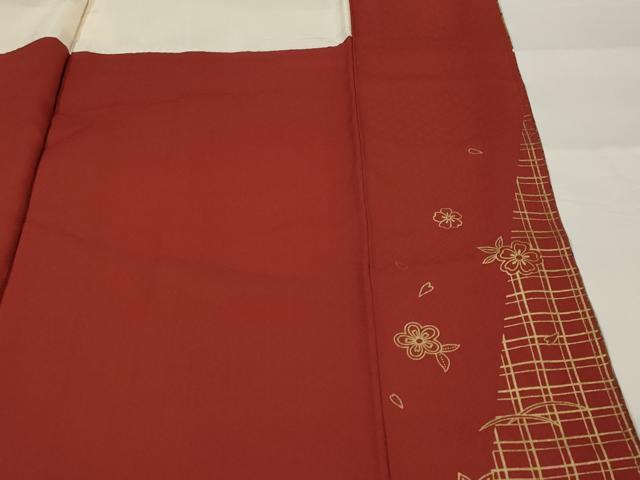 平和屋着物■上質な小紋 扇面花鳥文 金彩 正絹 逸品 AABG2940st