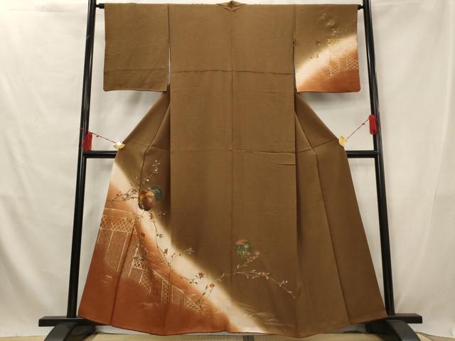 平和屋着物■訪問着 雪輪花文 暈し染め 金彩 正絹 逸品 AABG2952st