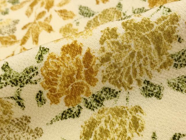 平和屋着物■上質な小紋 草花尽くし 鬼しぼ縮緬 正絹 逸品 AABG2953st