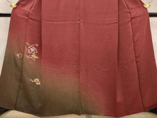 平和屋着物■訪問着 竹屋町刺繍 草花文 暈し染め 金銀糸 正絹 逸品 AABG2956st