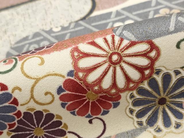 平和屋着物■上質な小紋 エ霞花文 金彩 正絹 逸品 AABG2961st