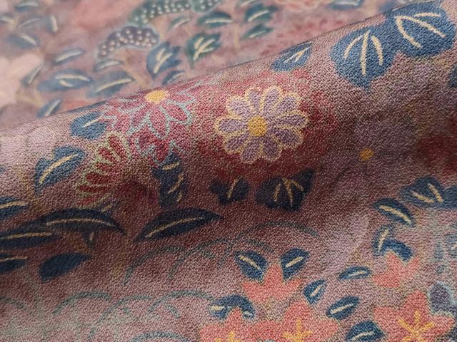 平和屋着物■上質な小紋 草花づくし 正絹 逸品 AABG2966st