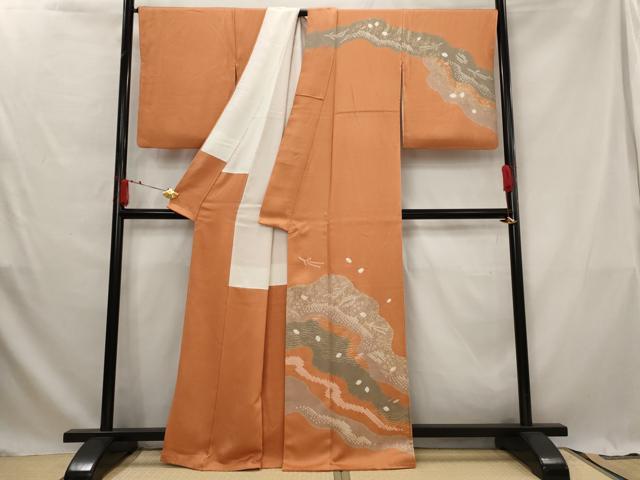 平和屋着物■訪問着 絞り 刺繍 道長花文 金糸 金彩 正絹 逸品 AABG2975st