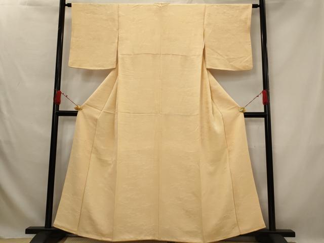 平和屋着物■上質な色無地 雲取り地紋 雄黄色 正絹 逸品 AABG2988st