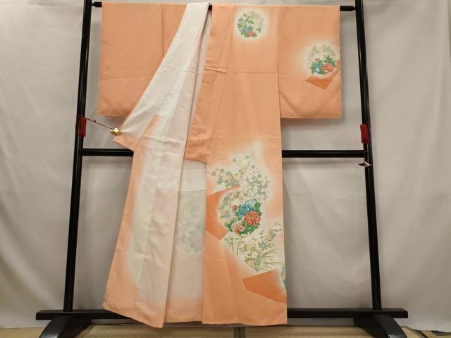 平和屋着物■訪問着 花丸文 暈し染め 金彩 正絹 逸品 未使用 AABG2992st