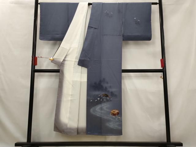 平和屋着物■訪問着 手描き 文箱花文 暈し染め 金彩 正絹 逸品 未使用 AABG2996st
