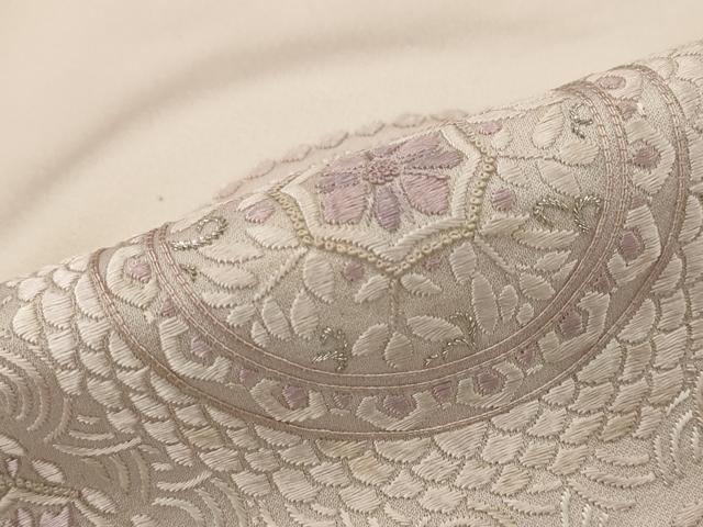 平和屋着物■中国三大刺繍 相良刺繍 訪問着 流水花絵皿文 銀糸 正絹 逸品 AABG3001st