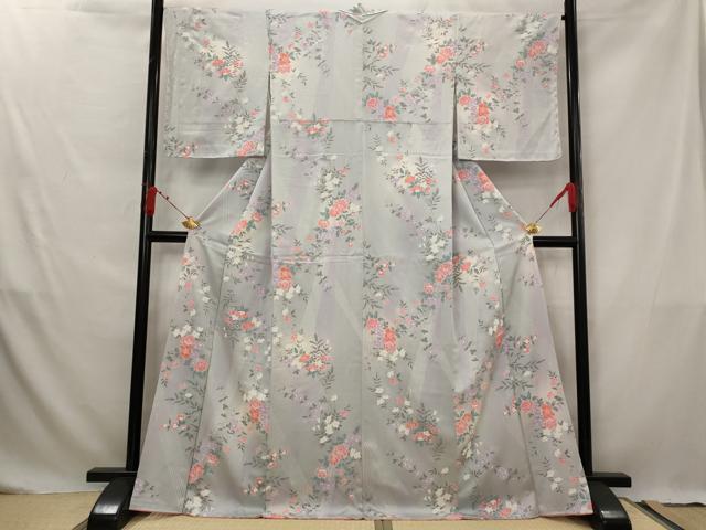 平和屋着物■上質な小紋 草花文 暈し染め 正絹 逸品 AABG3004st