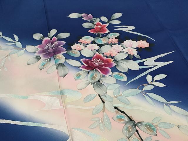 平和屋着物■訪問着 草花文 暈し染め 正絹 逸品 AABG3006st