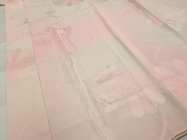 平和屋着物■長襦袢 無双仕立て 舞花地紋 暈し染め 半衿刺繍 正絹 逸品 AABG3011st